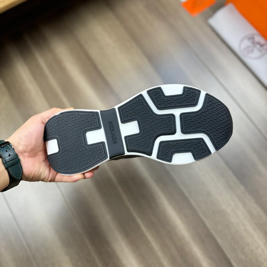 [HERMES] Hermès men's shoes 💰520💰 - High-end quality original order - Upper: 🔝 tumbled calfskin, high mercerized striped fabric, sewn brand H totem - Lining: water-dyed cowhide - Outsole: ultra-light T men's shoes 💰U foam rubber; two-color molded outsole - Super high quality control, fine workmanship: highlighted (high-end, luxury, grade) -Size :38-44 (45, customized)